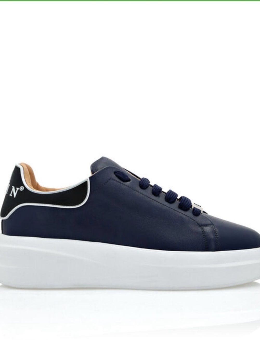 Philipp Plein Men's Navy and White Platform Sneakers